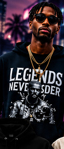 Creator in a Legends Never Fade hoodie